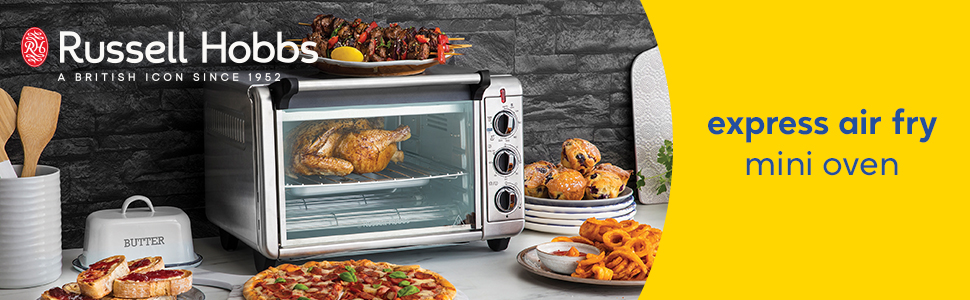 Мультифурна Russell Hobbs Airfryer Express 20л (5-в-1: фритюрниця, міні-піч, гриль, тостер, підігрів) з набором аксесуарів 26680-56