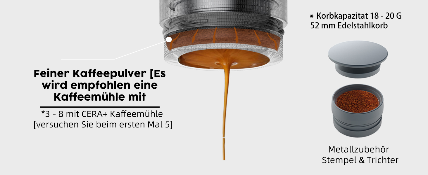 CERA+ Портативна Еспресо-машина PRO, самонагріваюча професійна кавомашина, сумісна з ультрадрібним помелом, електрична, для подорожей, чорна