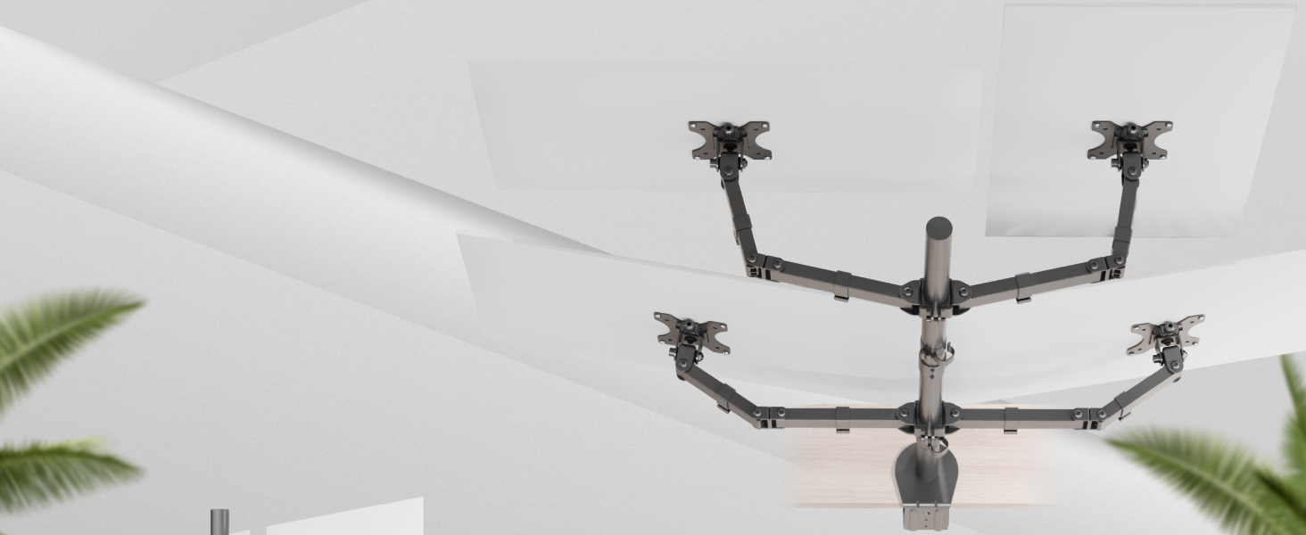 Підставка для монітора RICOO для 2 моніторів, Dual Monitor Arm, TS5811, 15-27 дюймів