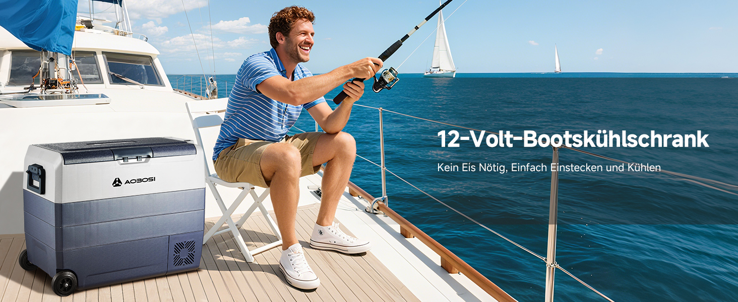 Автомобільний компресорний холодильник AAOBOSI 50л з Wi-Fi, 12/24V та 220V, -20°C для авто, вантажівок, кемпінгу, з двома зонами охолодження