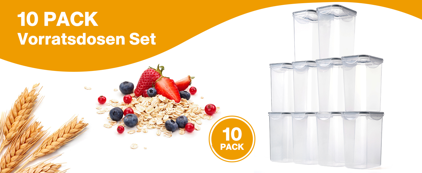 Набір контейнерів для зберігання YASHE 24 шт. з кришкою, герметичні, BPA-free, для сухих продуктів