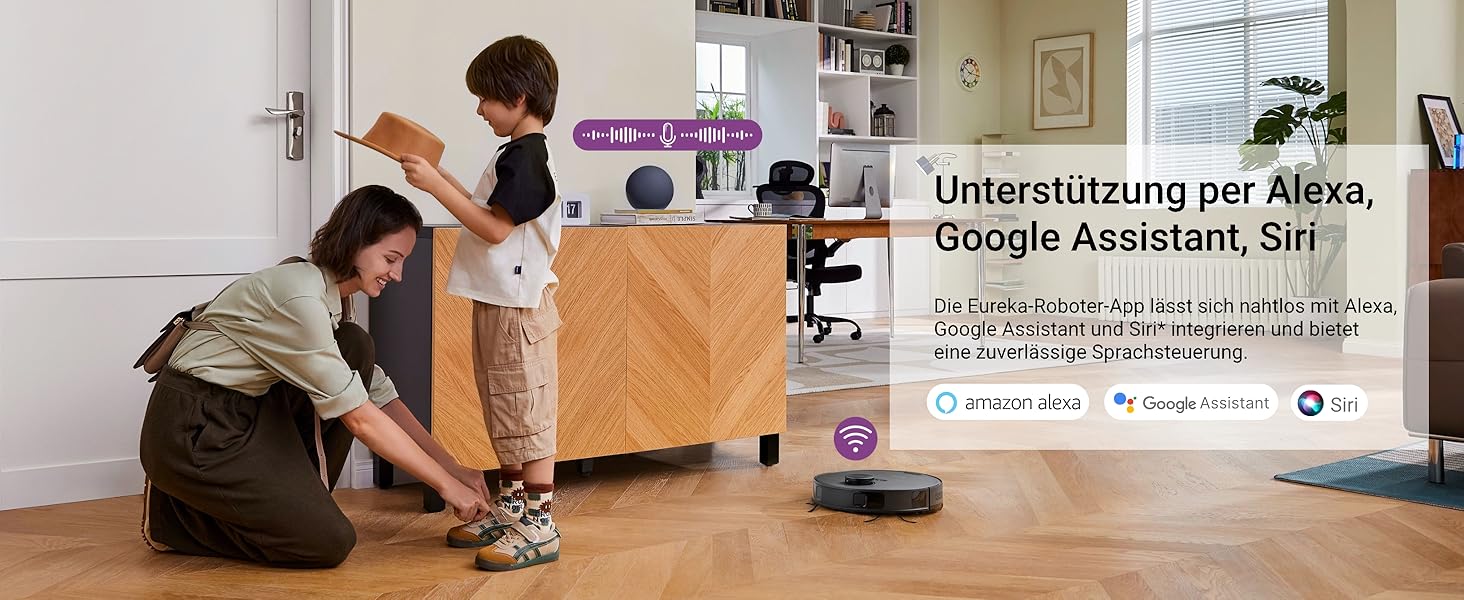 Робот-пилосос Eureka E20 Plus: 8000 Pa, самостійна очистка, DuoDetect AI, білий/чорний