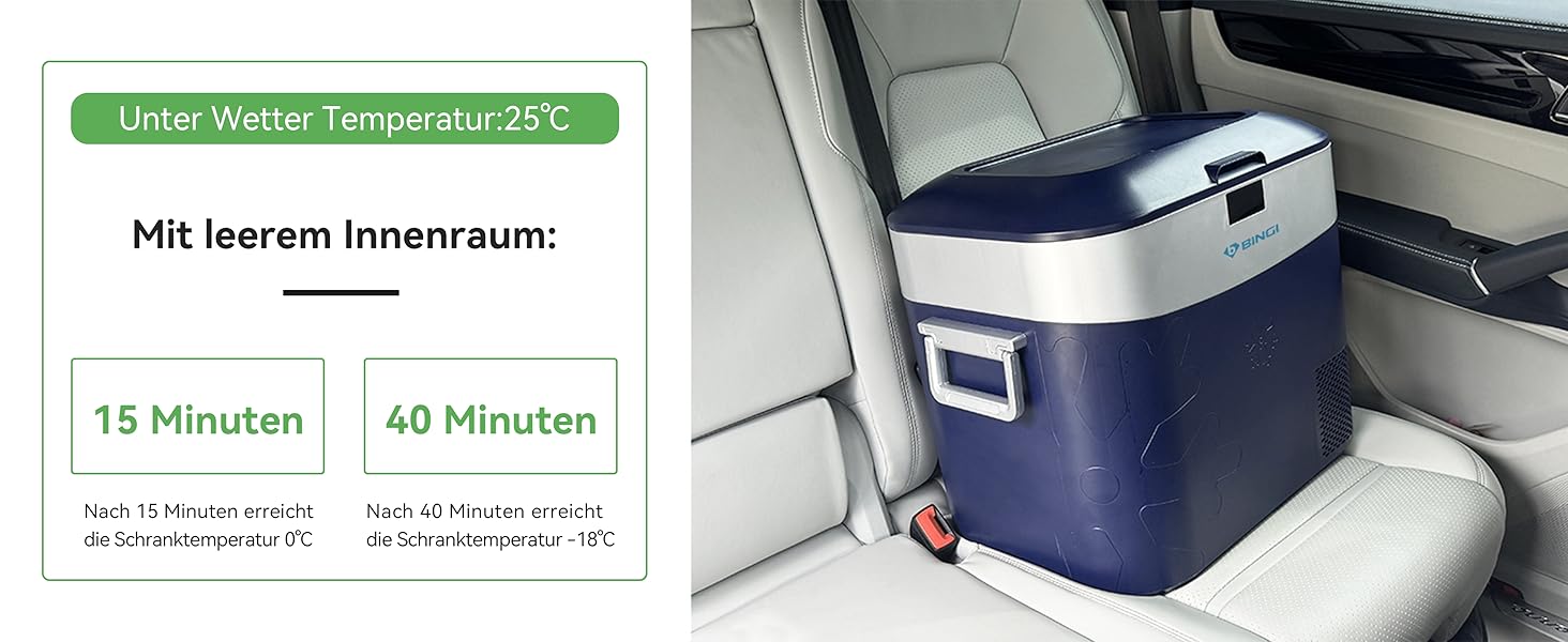 Автохолодильник BINGI 18л портативний 12/24V, 230V: термобокс для авто, кемпінгу, дому (-18°C до 15°C)