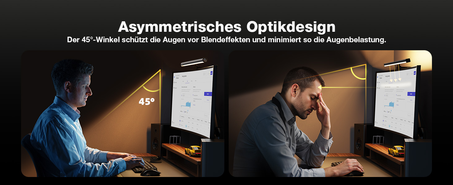 LED-лампа для монітора Douxlife Screenbar з сенсорним керуванням та пультом, USB-зарядка, регулювання яскравості та кольорової температури, захист очей для ПК (сіра)