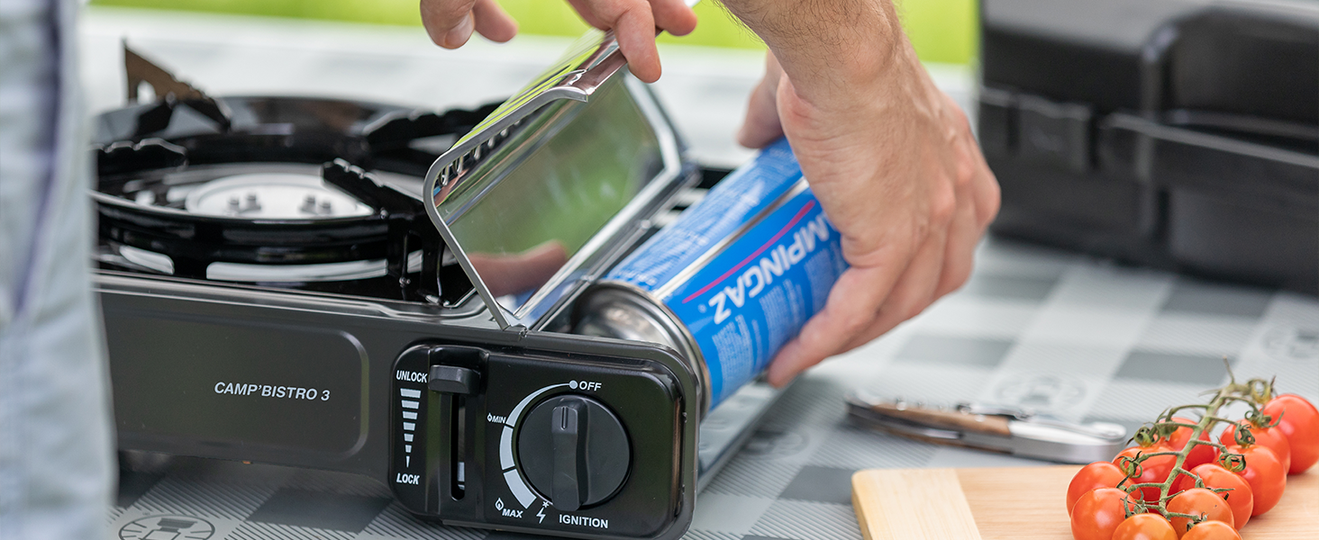 Газовий намет Camp Bistro 3 від Campingaz - компактний одноконфорочний намет для кемпінгу з валізами, 2200 Вт