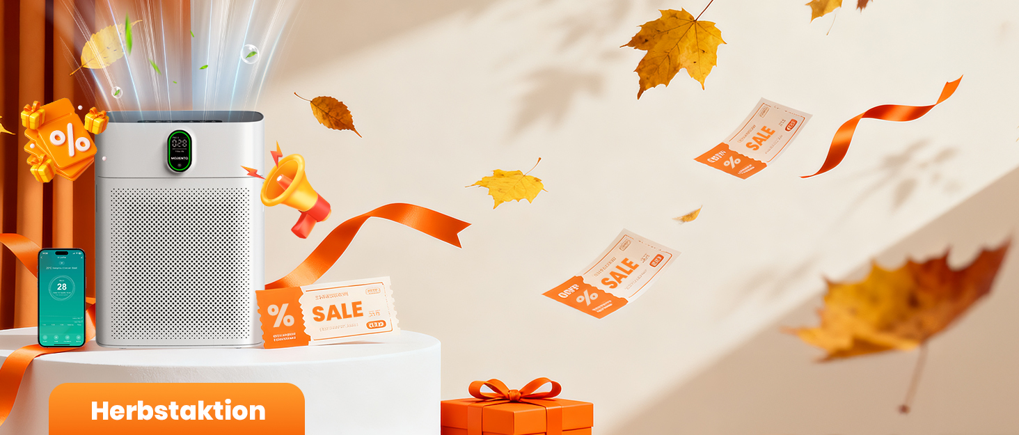 Повітряний очисник Smart для великих приміщень, для алергіків з HEPA фільтром, CADR 300 м³/год, зворотний зв'язок про якість повітря, автоматичний режим, 24 дБ, таймер, білий