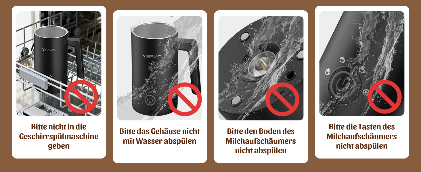 Електричний спінювач молока YISSVIC 4-в-1: автоматичний, 500W, антипригарне покриття, для капучіно, лате, макіато