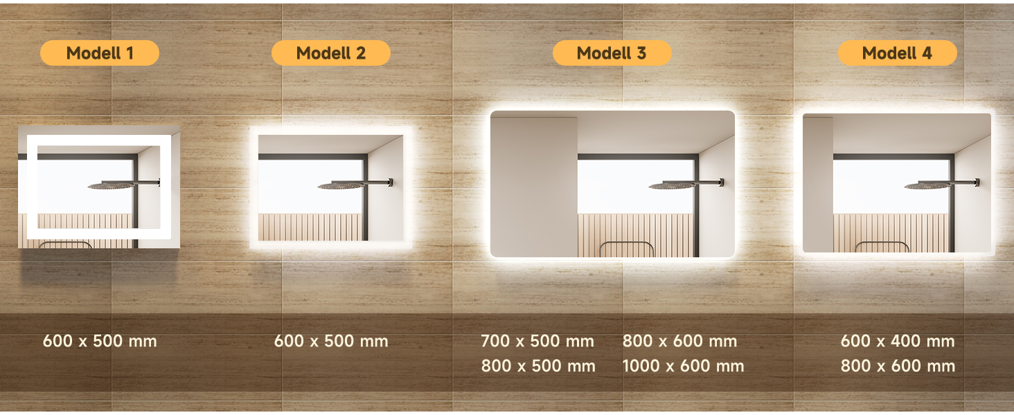 Дзеркало для ванної кімнати SONNI з підсвічуванням 80x60 см, IP44, холодне біле світло