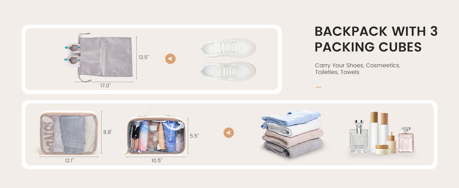 Рюкзак для ручної поклажі LOVEVOOK 40L, сірий/рожевий, для ноутбука 17.3