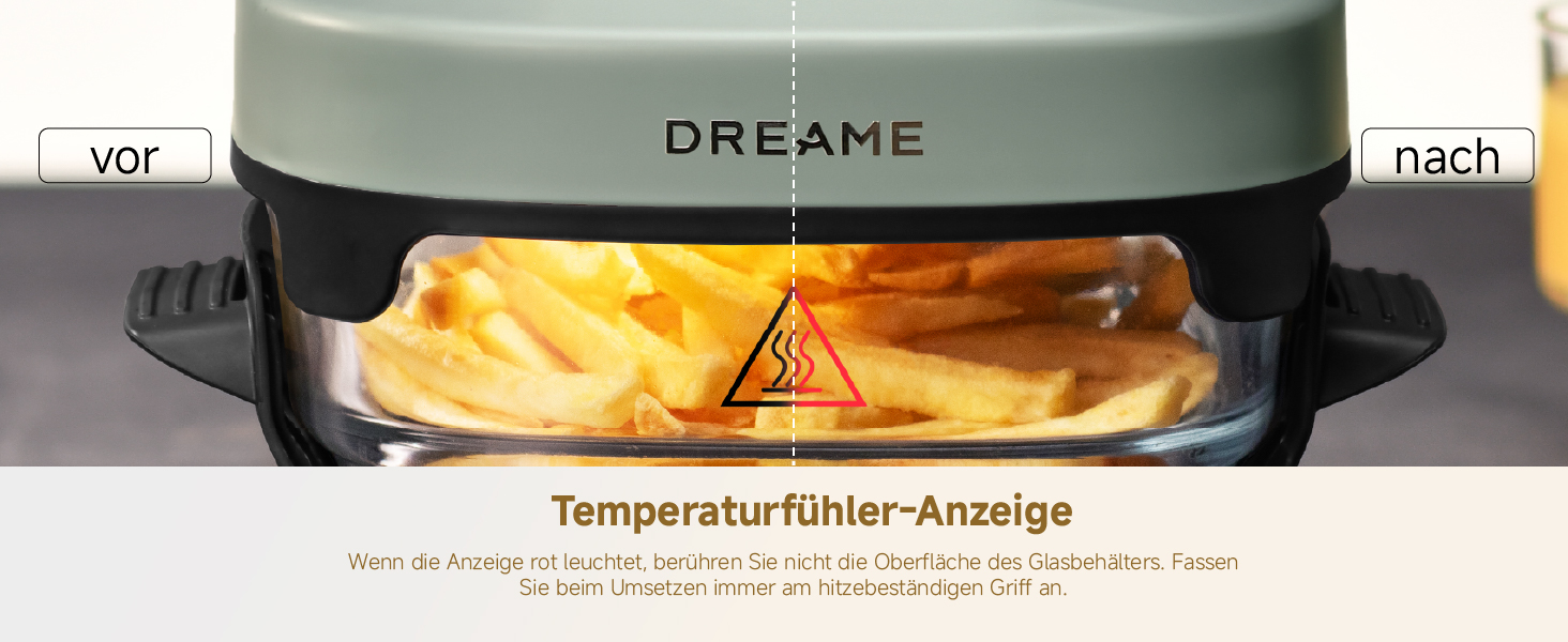 Фритюрниця Dreame Tasti AirFryer 5-в-1 з скляною чашею, 2.5L + 4.5L, 3D-конвекція, сенсорний дисплей, для дому та подорожей