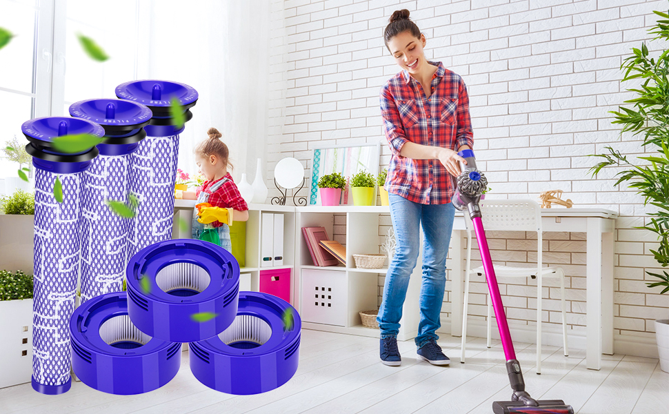 Фільтр для пилососа Dyson SV12, заміна фільтра для пилососа Dyson SV12 миється циклонний пилосос для тварин абсолютна повне очищення Заміна номер частини dy-969082-01 (4 шт.) (V7V8)