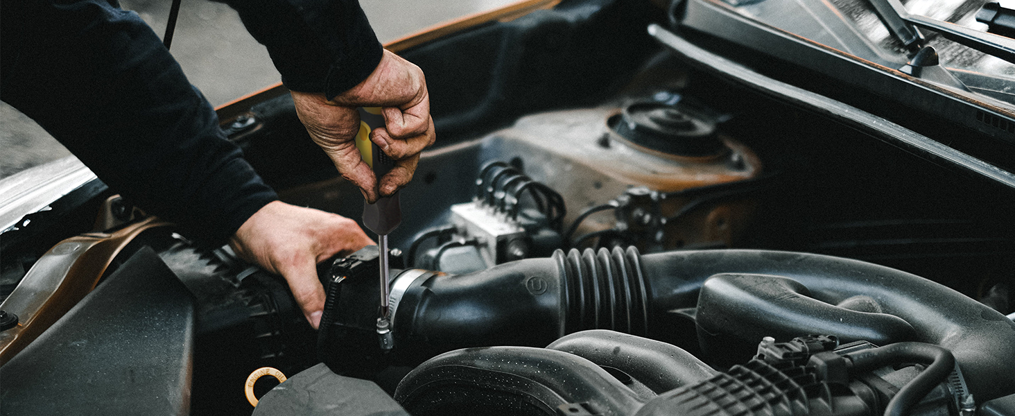 Набір інструментів CARTMAN 148 предметів для дому в пластиковому кейсі, синьо-жовтий