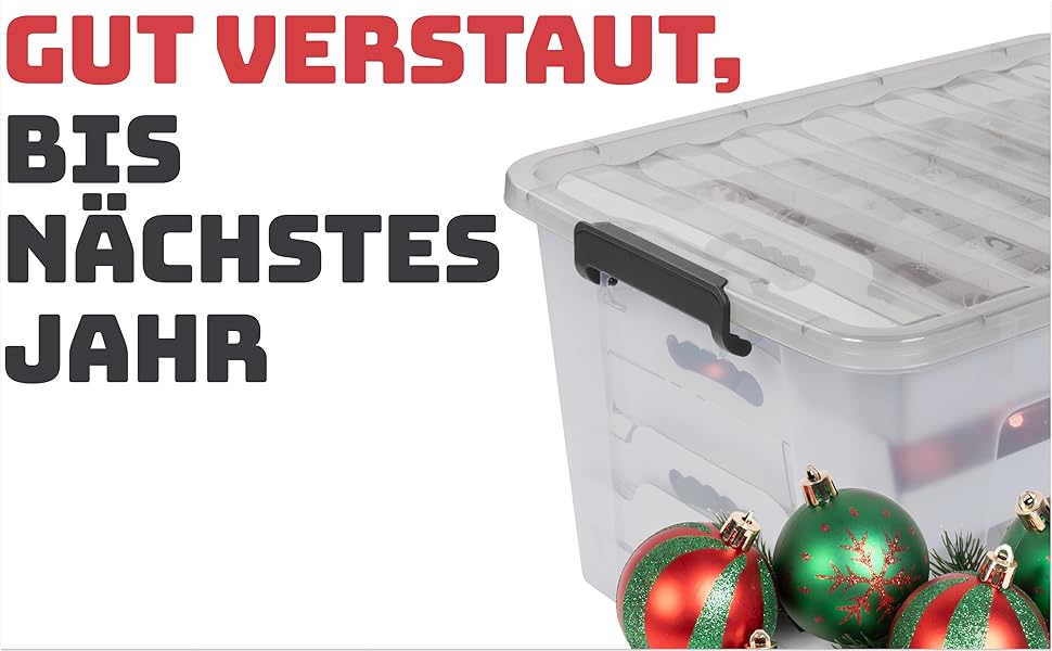 Коробка для зберігання новорічних кулі та прикрас 61л. Безпечне зберігання та організація прикрас для ялинки. Ідеальна ялинкова коробка, 1 шт.
