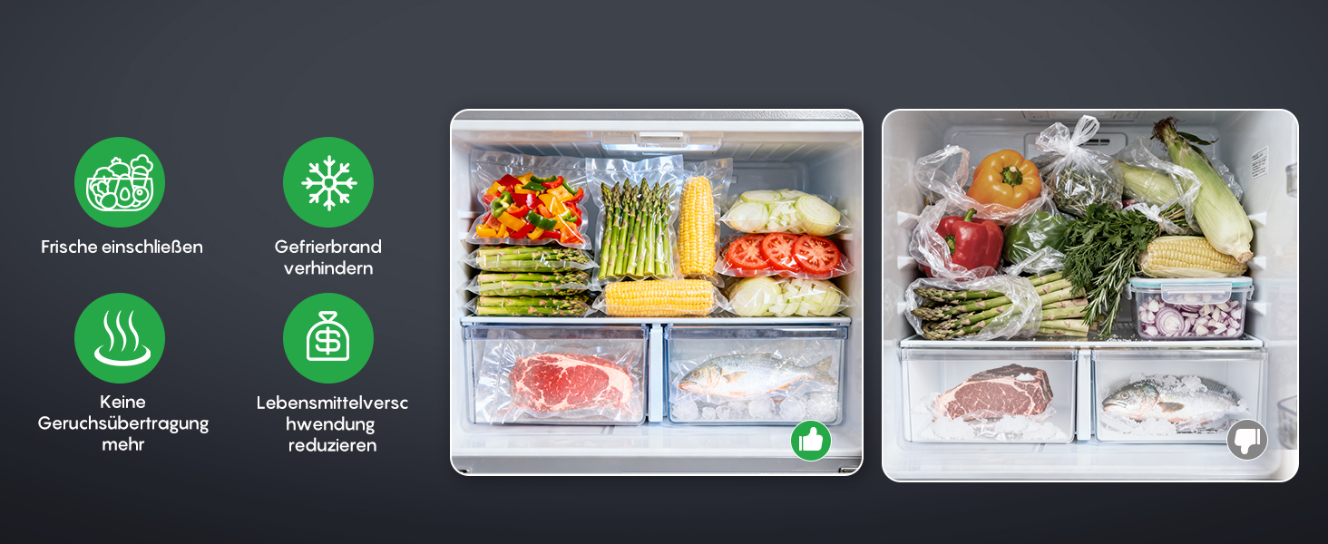 Вакууматор FRESKO Automax V2, автоматичний вакууматор для продуктів 140 Вт, подвійний гарячий шов, режими «сухий/вологий», чорний