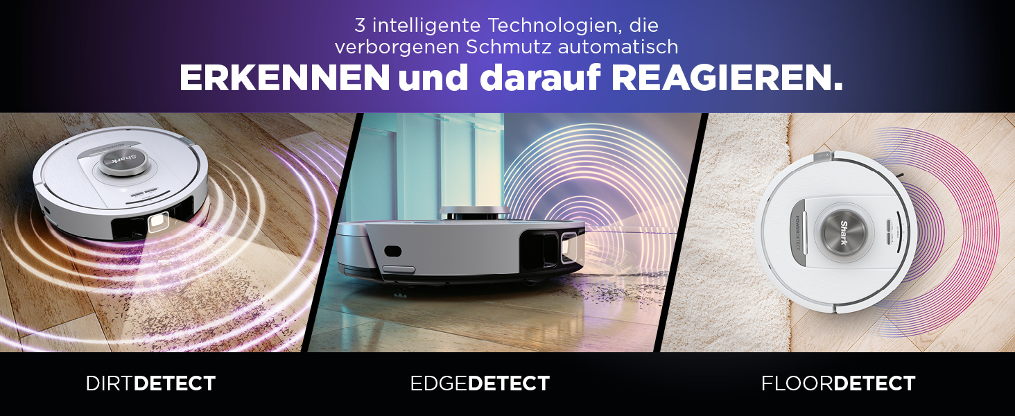 Робот-пилосос Shark PowerDetect з автопорожненням, самоочищення, до 60 днів роботи, для шерсті тварин, килимів та твердих підлог, з 3D та LiDAR навігацією, 14,5 см, білий