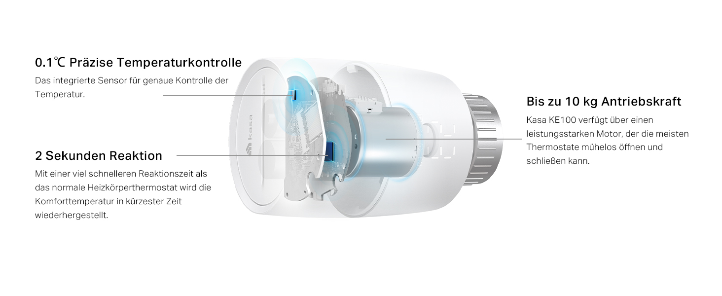 TP-Link Kasa Smart Термостат для радіатора WiFi Starter Kit (Хаб + 1 Термостат), Керування опаленням через додаток Kasa, Геофенсинг, Розпізнавання відкритих вікон, Matter, Сумісність з Alexa