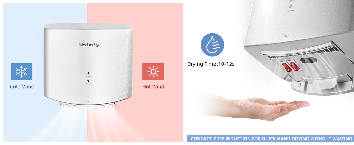 Автоматичний електричний сушар для рук настінний - для дому та офісу (срібляний)