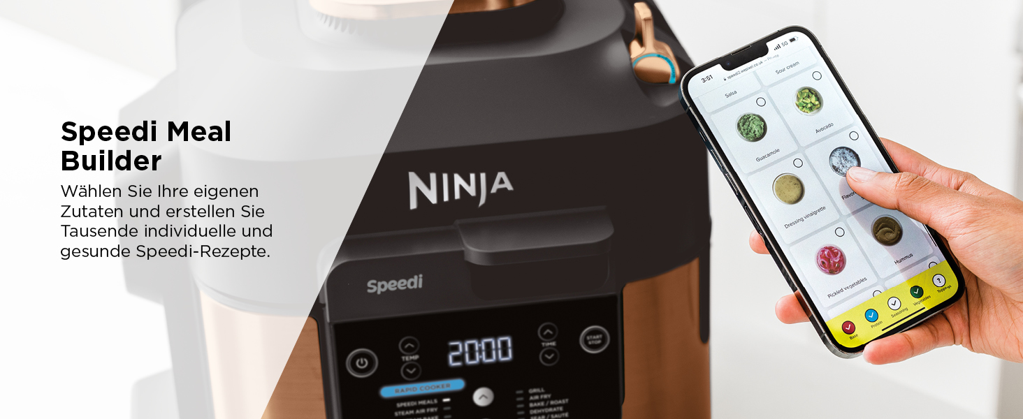 Мультиварка Ninja Speedi 5.7 л, 10-в-1, мультипіч, мультиварка, гриль, випічка, чорний і мідний ON400EU