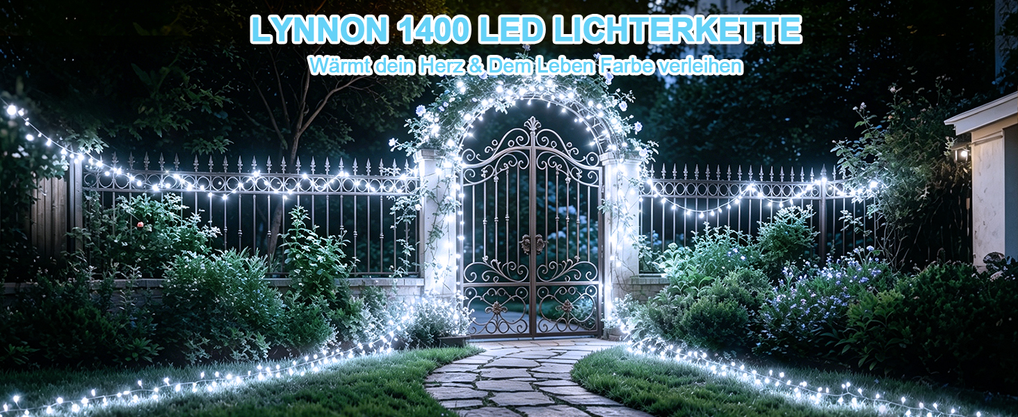 Світлодіодна гірлянда LED 30м, 1000 світлодіодів, біле світло, дротова