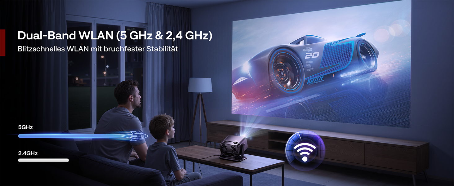 Проектор Aurzen Boom Mini 4-в-1 з Google TV, 4K, 20W Dolby Audio, Wi-Fi, Bluetooth, для дому та на вулицю, автоматичне фокусування, корекція трапецеїдальних спотворень, 500 ANSI люмен (Чорний)