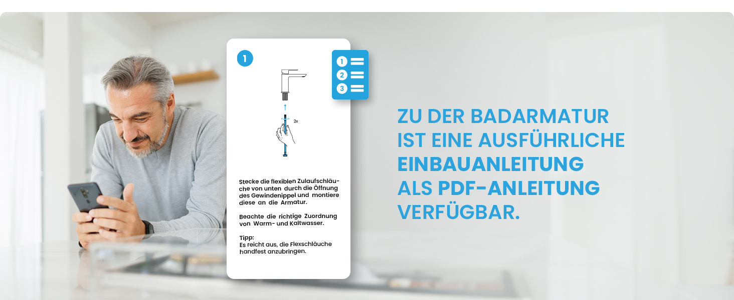 Змішувач для ванної кімнати Bächlein Mizarela, хром, з керамічним картриджем, плоский вилив, комплект для монтажу
