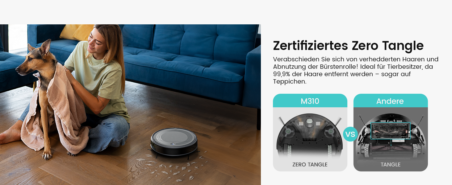 Робот-пилосос LEFANT M310G: 2200Pa, керування через додаток, тиха робота, сумісний з Alexa, для тварин та твердих поверхонь