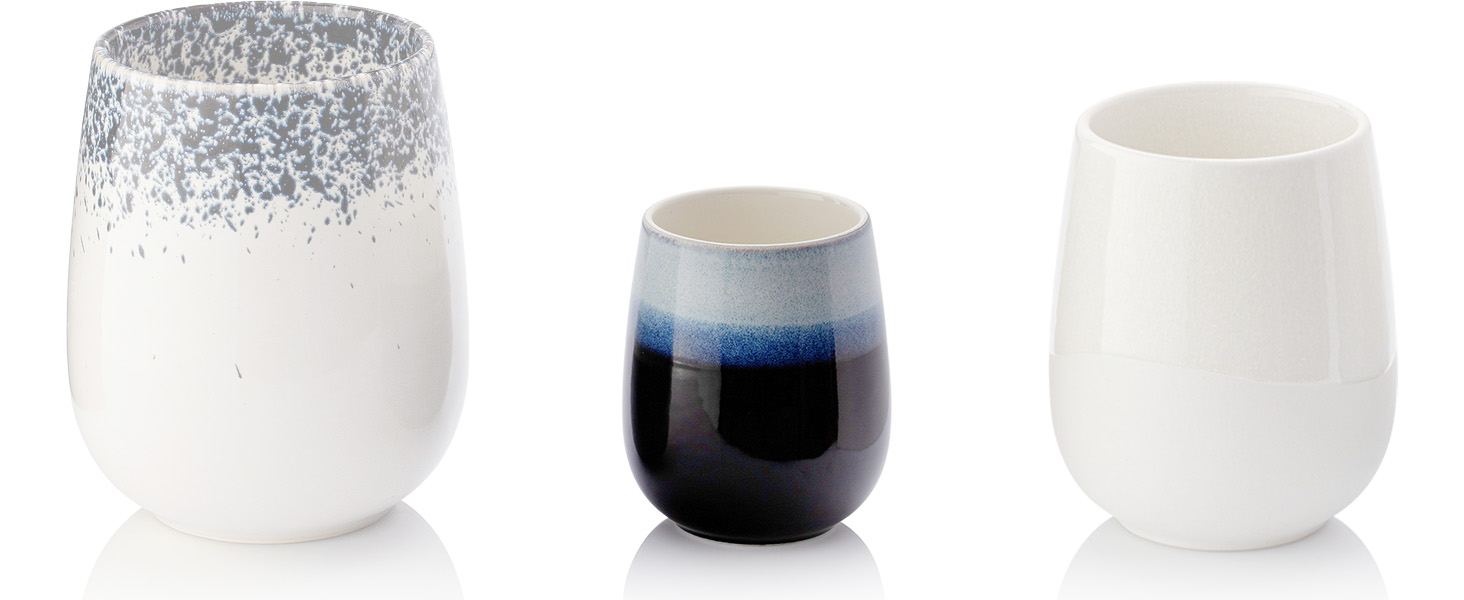 Набір кавових чашок Sänger Siena (6 шт.) з порцеляни, 215 мл, ручної роботи, преміум-якість, для кави та чаю, можна мити в посудомийній машині та використовувати в мікрохвильовій печі