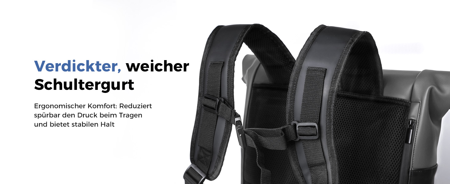 Водонепроникний рюкзак для ноутбука Rolltop (18-25 л), сірий, розмір L (30x13x48 см)