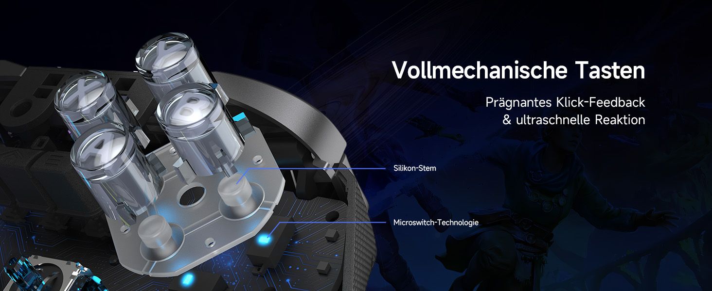 EasySMX D10 Контролер для ПК з зарядною станцією, бездротовий контролер з TMR джойстиком та 2-в-1 тригером, 1000Hz Polling контролер з RGB підсвічуванням для ПК/Switch/Android – Чорний