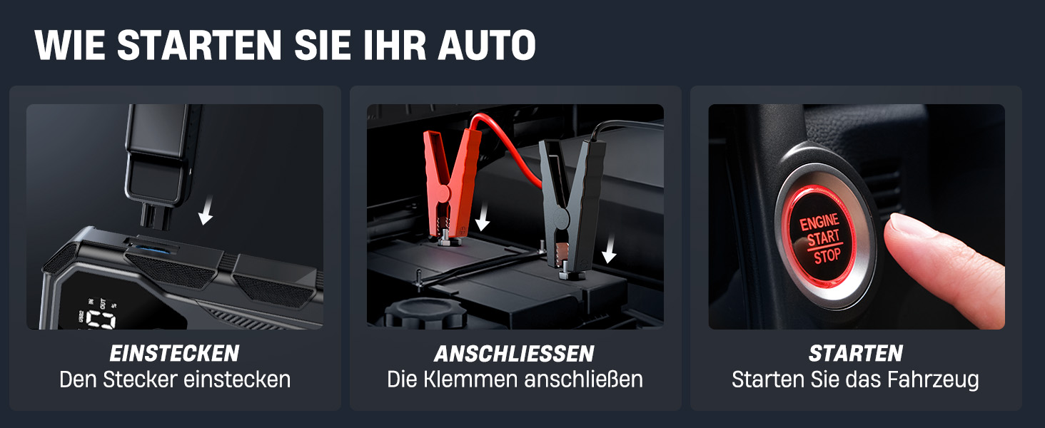 Портативний пусковий пристрій Powerbank для автомобіля, 8000A, 12V, для бензинових та дизельних двигунів, Jump Starter з LED, USB зарядка 3.0 BD40