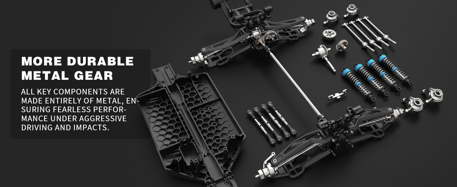 Радіокерований автомобіль Hosim 1:10, 60 км/год, 4WD позашляховик Monstertruck, 2 акумулятори, водонепроникний, для дорослих та дітей від 8 років, чорний