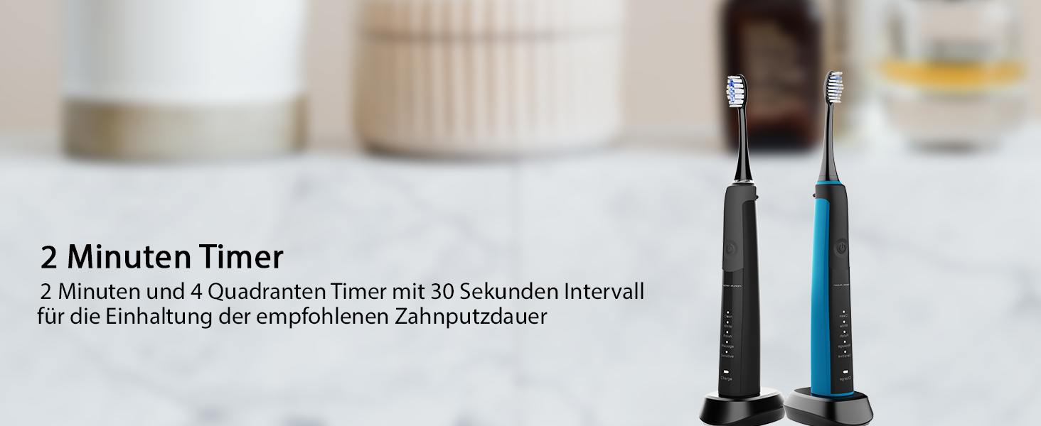 Електрична зубна щітка Tristan Auron SonicMaster (Блакитна) - 6 голів + чохол - 5 режимів, 55000 VPM, таймер 2 хв, 100 днів гарантії