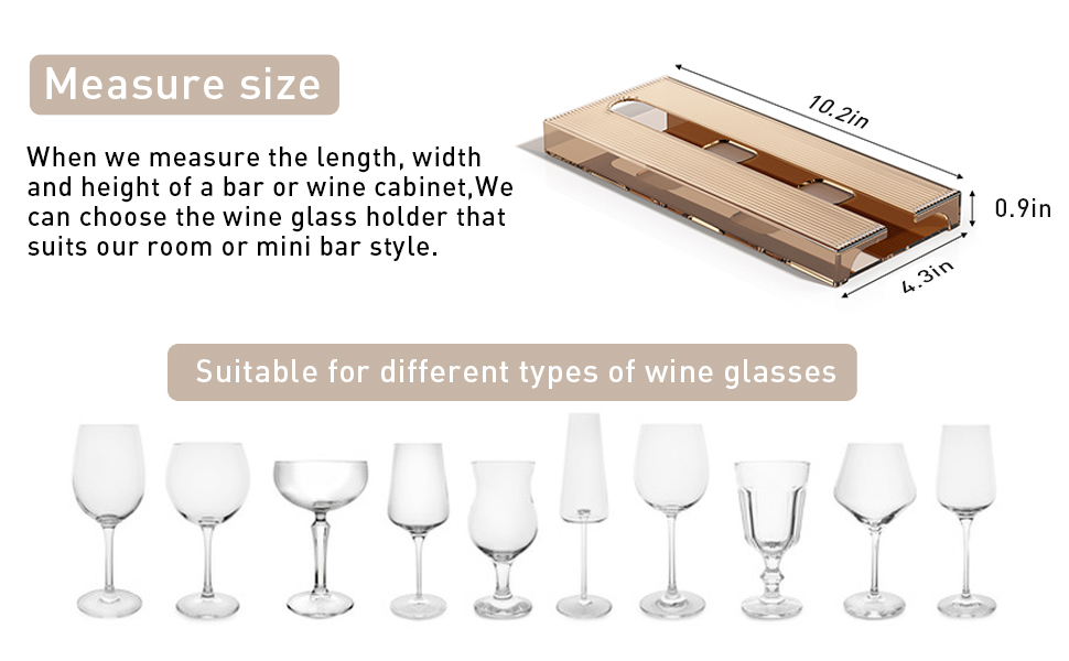 Тримачі для келихів вина Vaisoeny (4 шт), прозорі, для кухні та бару (колір: коричневий, 2 шт в упаковці)