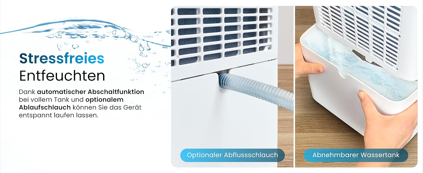 Електричний осушувач повітря Pro Breeze 20L - для дому, від вологи та цвілі, з функцією прання, таймером, фільтром, смарт-додаток, до 35 м²