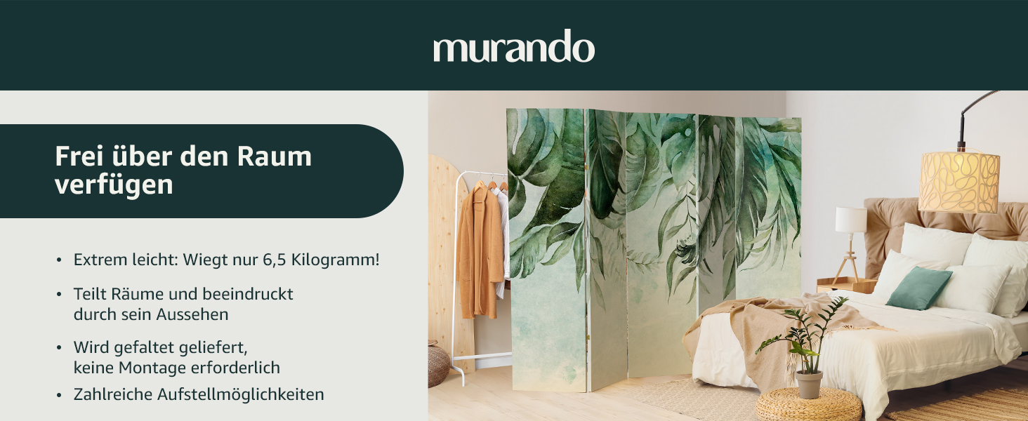 Екран-перегородка Murando 3D, абстрактний дизайн, сірий/білий, 225x172 см, 5 частин