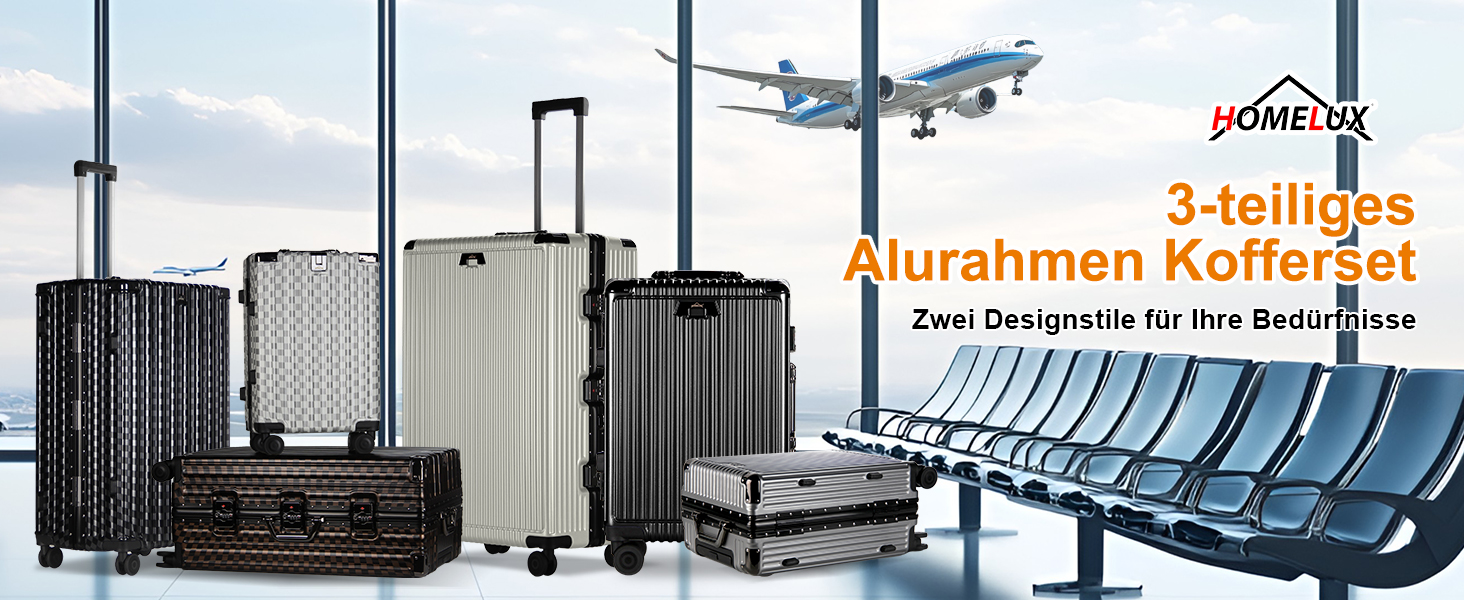 Набір валіз HOMELUX 3 шт. срібного кольору з ABS-пластику. Валізи з жорсткою обшивкою, ручки-телескопи, розміри M, L, XL. Ідеальний набір для подорожей.