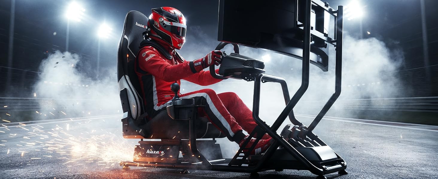 Сім-рейсинг кокпіт huzaro Speed 6.0 з кріпленням для монітора до 50