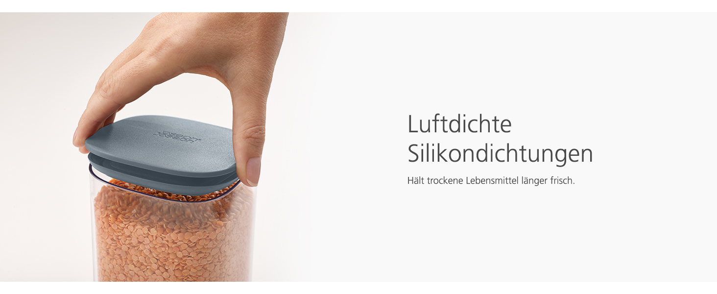 Набір Joseph Joseph з 5 контейнерів для зберігання продуктів у холодильнику, герметичні, сірі, з функціональним тримачем