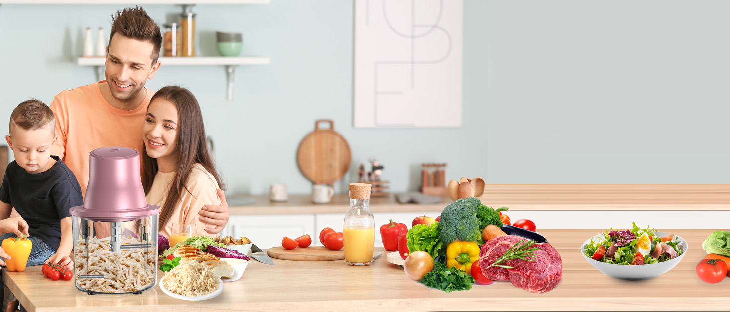 Електричний подрібнювач для кухні 1.5L, подрібнювач курки, овочів, фруктів, м'яса, для дитячого харчування, 250W