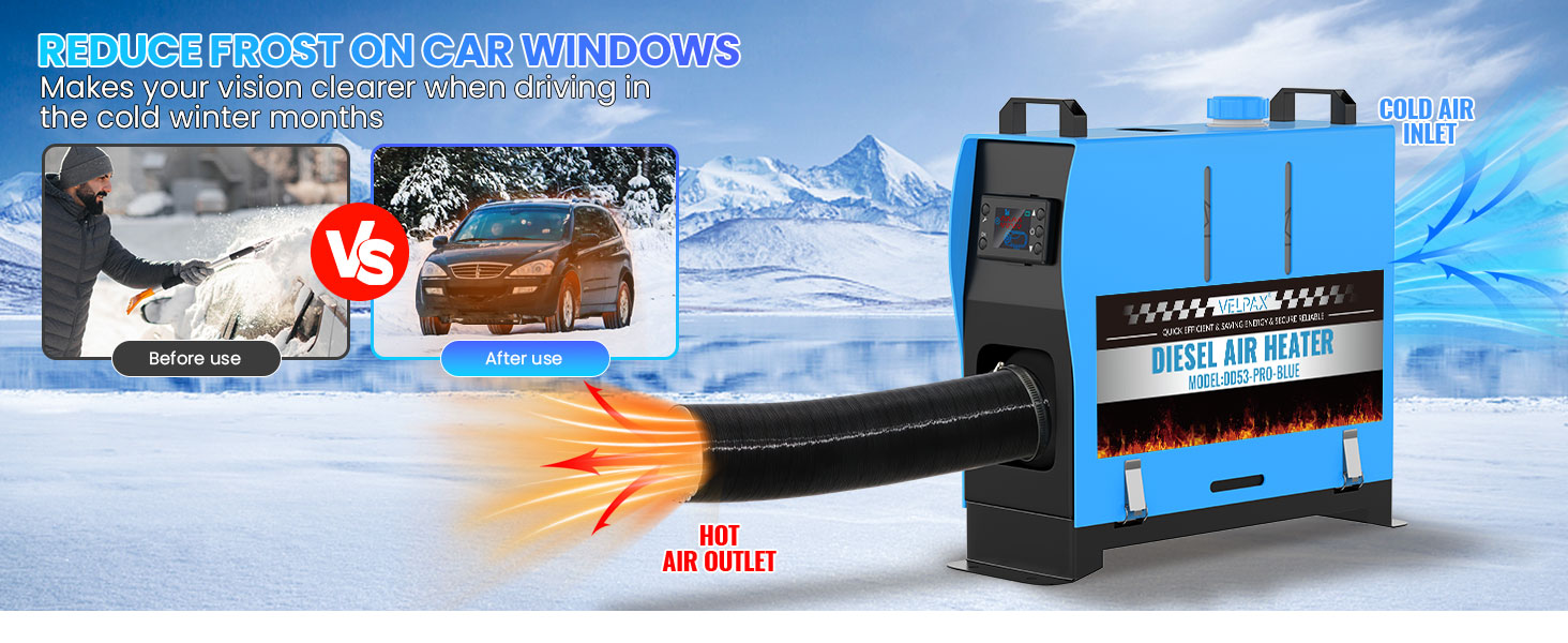 8KW дизельний обігрівач, 12V, з пульт дистанційного керування та LCD-екраном, для авто, RV, човнів, вантажівок, 8KW, блакитний