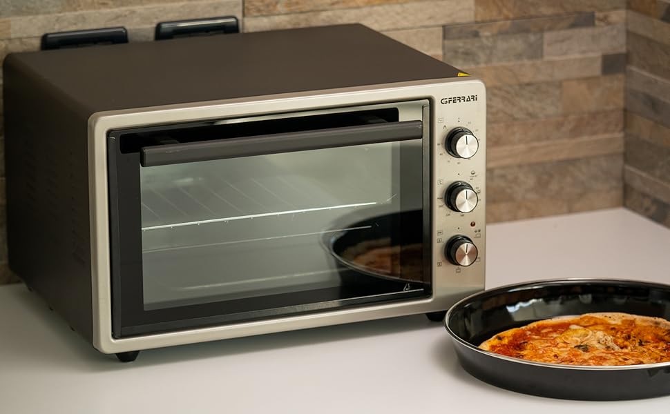 Електродуховка G3 Ferrari Rostò 58 з рожном, 58 літрів, до 300°C, сіро-чорна