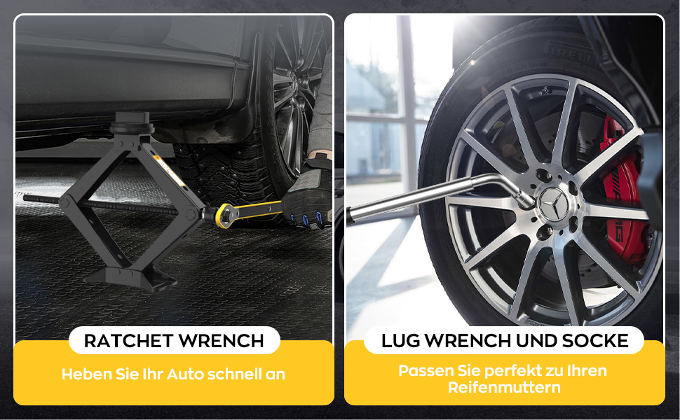 Універсальний гвинтовий домкрат-ромб IMAYCC на 2.5т для BMW (Серії 1, 3, 5, 6, 7, Z, X) з гумовими накладками та торцевим ключем, чорний
