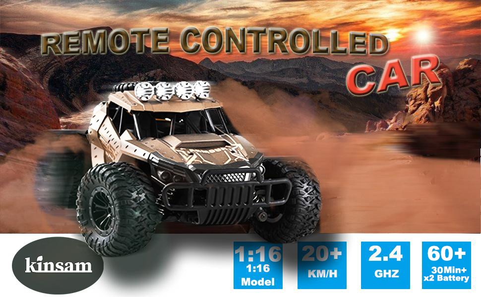 Радіокерований позашляховик Monster Truck 2.4GHz до 20 км/год з двома акумуляторами (60 хв гри), для хлопчиків та дівчаток від 6 років - Модель 2025