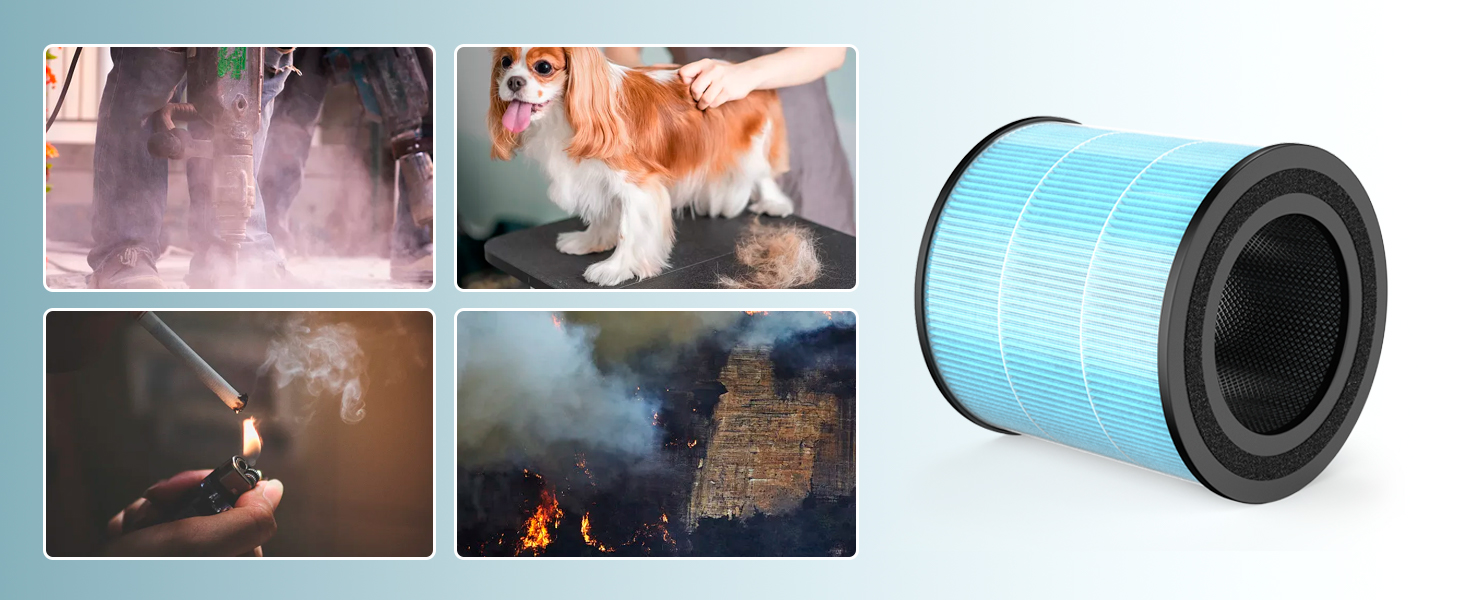 Повітряний очисник AIRTOK з ароматерапією, фільтр HEPA H13, 4-ступенева фільтрація, для алергіків, 3 швидкості