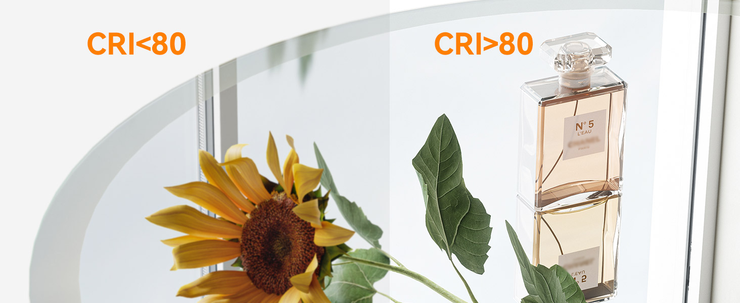 Дзеркало для ванної кімнати HOROW Кругле з підсвіткою 80см LED, регульоване, антизапар, без рами, IP44, 80x80 см