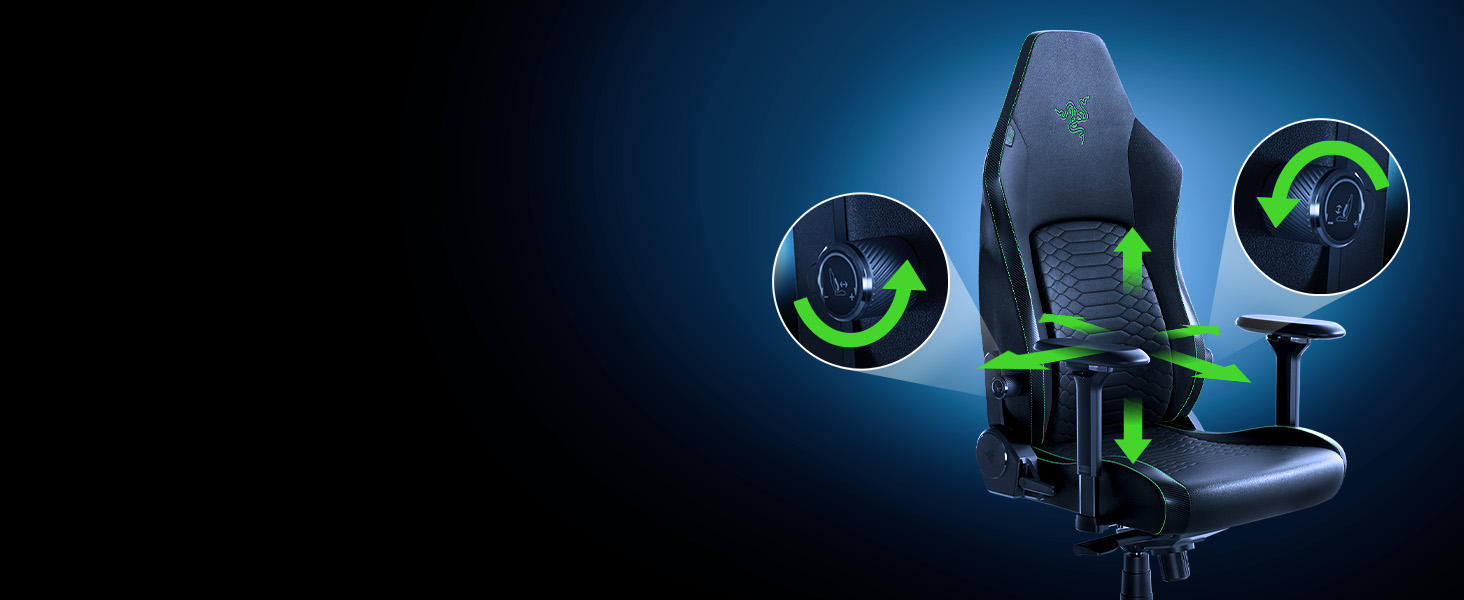 Ігровий крісло Razer Iskur V2 X з підтримкою попереку (м'яка тканина, 2D підлокітники, щільна піна)