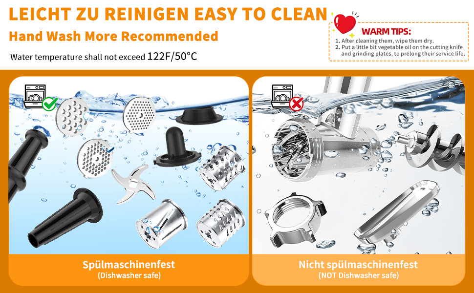 Електрична м'ясоподрібнювач Fleischwolf, мультифункціональна модель з трьома насадками для нарізки, з насадкою для ковбас та для випікання, 3 сталеві диски, чорний