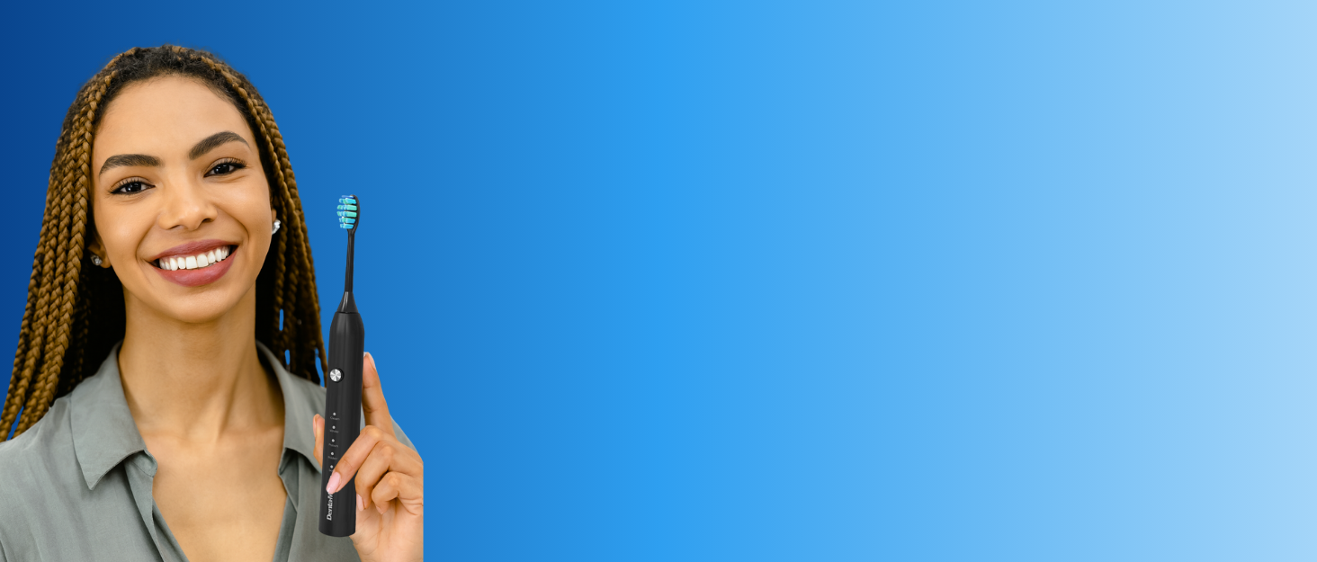 Електрична звукова зубна щітка з 5 режимами та акумулятором на 120 днів – ультразвукова щітка зі Smart-насадкою, чорний колір