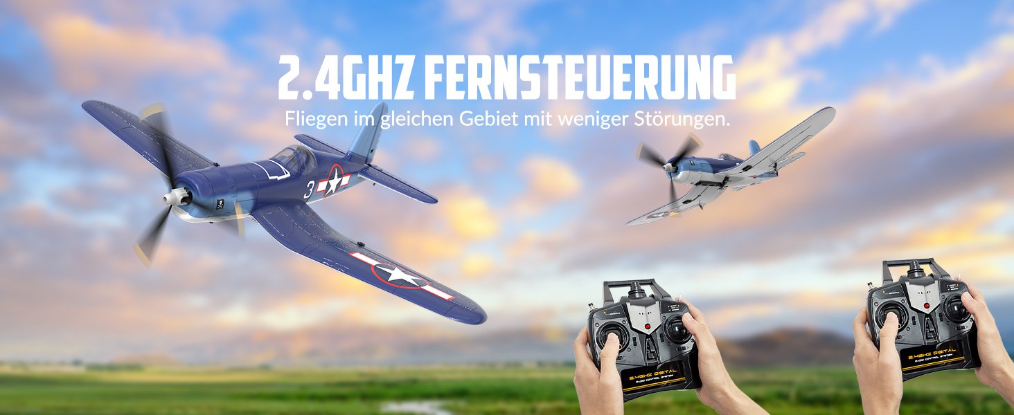 Радіокерований літак Volantexrc F4U Corsair V2 RTF 2.4GHz з USB зарядкою – для початківців, паркфлаєрів, легких польотів