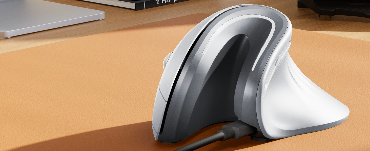 Вертикальна миша ProtoArc EM11 NL: бездротова, з підзарядкою, для 3 пристроїв (Bluetooth+USB), чорно-зелена